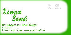 kinga bonk business card